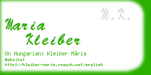 maria kleiber business card