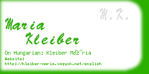 maria kleiber business card